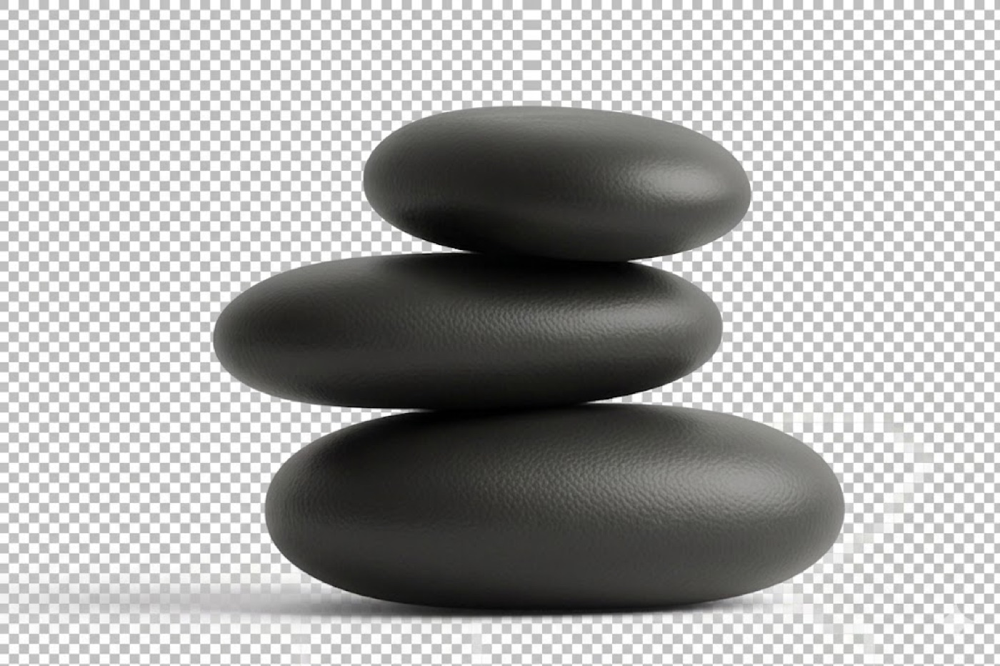 Three pebbles stacked in a small cairn — a quiet visual metaphor for bilateral stillness.